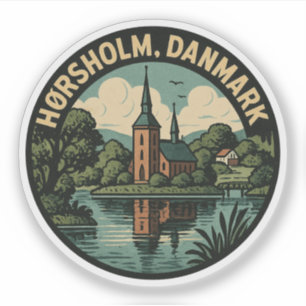 Pegatina Iglesia de Hørsholm, Dinamarca