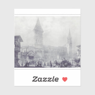 Pegatina Iglesia de la Abadía de San Filiberto en Tounus