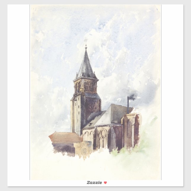 Pegatina Iglesia de Saint Germain des Pres París (Hoja)