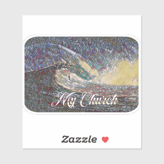 Pegatina Iglesia de Surfing (Hoja)