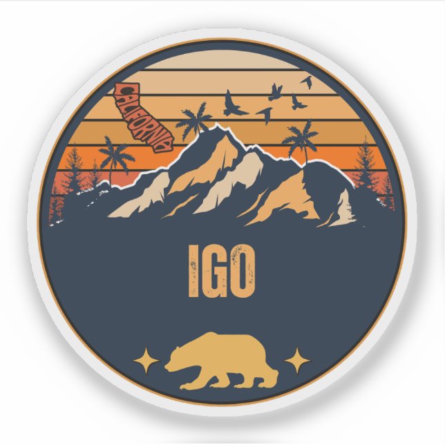 Pegatina Igo, California (Anverso)