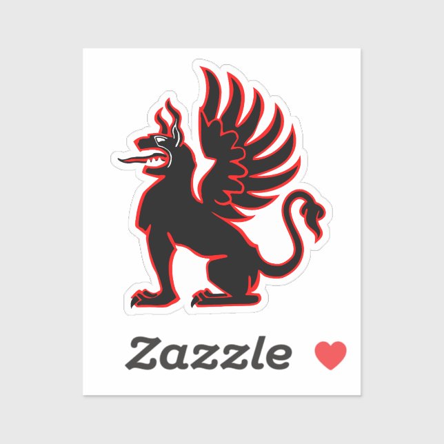 Pegatina III./JG 26 Jagdgeschwader 26 Red Griffin Insignia (Hoja)