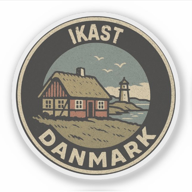 Pegatina Ikast, Dinamarca Danmark  (Anverso)
