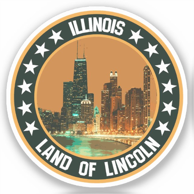 Pegatina Illinois (Anverso)