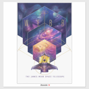 Pegatina Ilustración artística del telescopio espacial Jame
