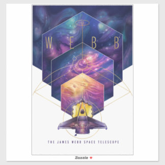 Pegatina Ilustración artística del telescopio espacial Jame