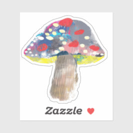 Pegatina Ilustracion artístico de setas colorido