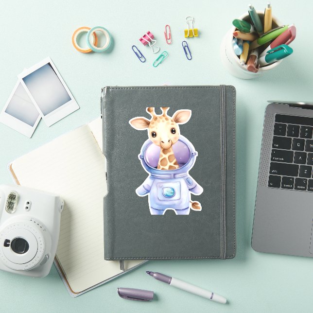 Pegatina Ilustracion Astronauta de Girafa Adorable Clásico  (Funda para iPad)