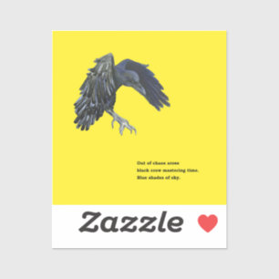 Pegatina Ilustracion Black Crow & Haiku