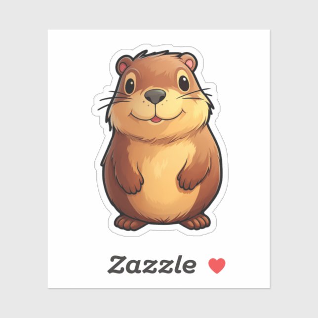 Pegatina ilustracion capybara personalizado (Hoja)