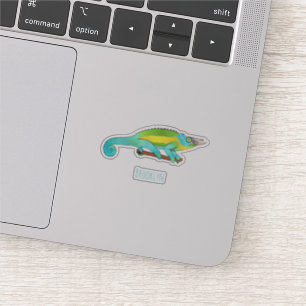 Pegatina Ilustracion chameleon personalizado de Jackson