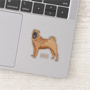Pegatina Ilustracion chino de personalizado de perro Shar-P