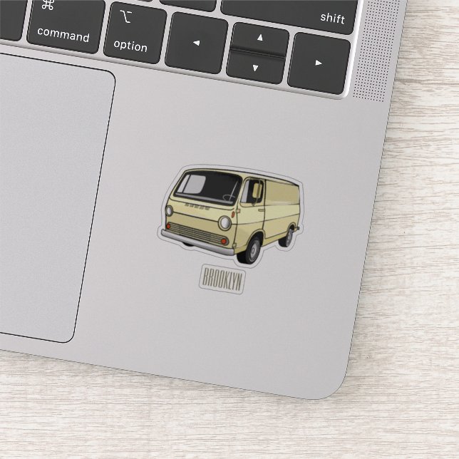 Pegatina Ilustracion clásico van personalizado (Detalle)