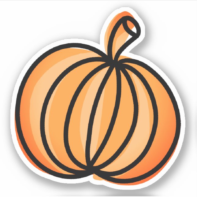 Pegatina Ilustracion Cute Pumpkin (Anverso)