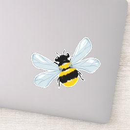 Pegatina Ilustracion de abejas pintadas adorables