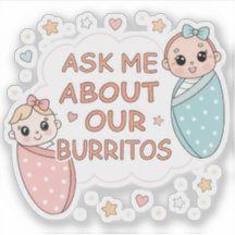 Ilustración de anuncio de burrito de bebé gemelo l
