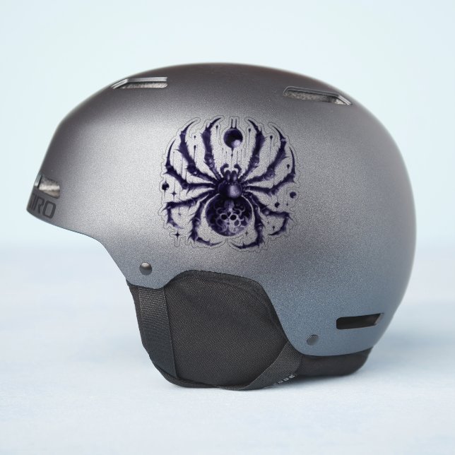 Pegatina Ilustracion de araña azul metálico (Lado del casco)