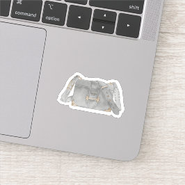 Pegatina ilustracion de bolsos de lujo de color acuático Pr