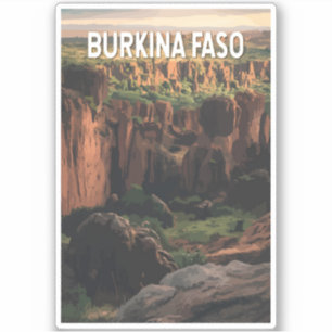 Pegatina Ilustracion de Burkina Faso Viaje al arte