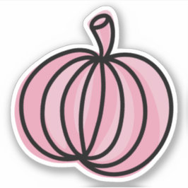 Pegatina Ilustracion de calabaza rosa