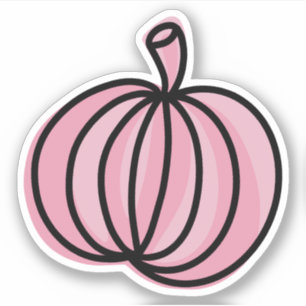 Pegatina Ilustracion de calabaza rosa