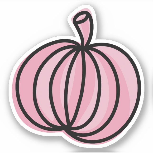 Pegatina Ilustracion de calabaza rosa (Anverso)