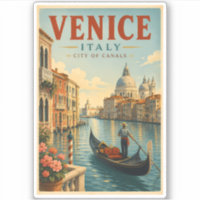 Ilustración de canales de Venecia Italia Arte de v