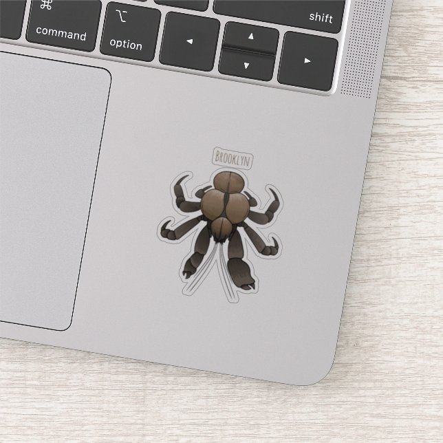 Pegatina Ilustracion de cangrejo de coco personalizado (Detalle)