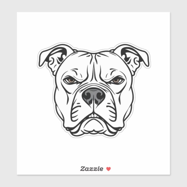 Pegatina Ilustracion de cara de Bulldog audaz (Hoja)