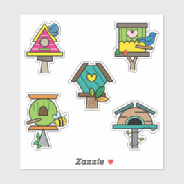 Pegatina Ilustración de Casa de Pájaros Caprichosa | Colori