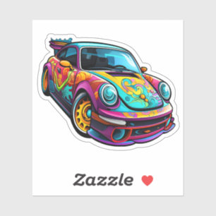 Pegatina ilustracion de coche personalizado