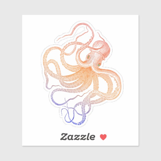 Pegatina Ilustracion de cosecha de pulpo (Hoja)