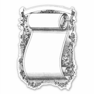 Pegatina Ilustracion de desplazamiento floral ornamental