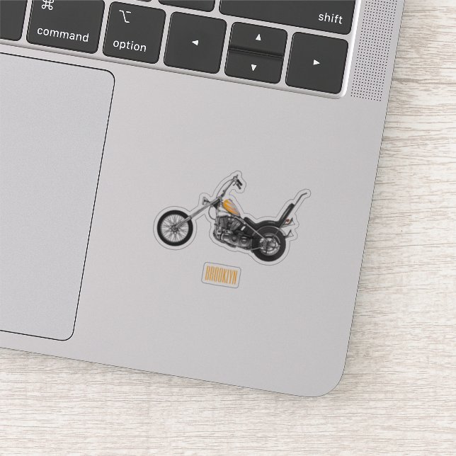Pegatina Ilustración de dibujos animados de motocicleta Cho (Detalle)