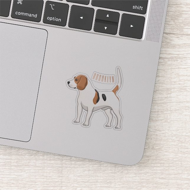Pegatina Ilustración de dibujos animados de perro Beagle  (Detalle)