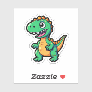 Pegatina ilustracion de dinosaurios personalizados