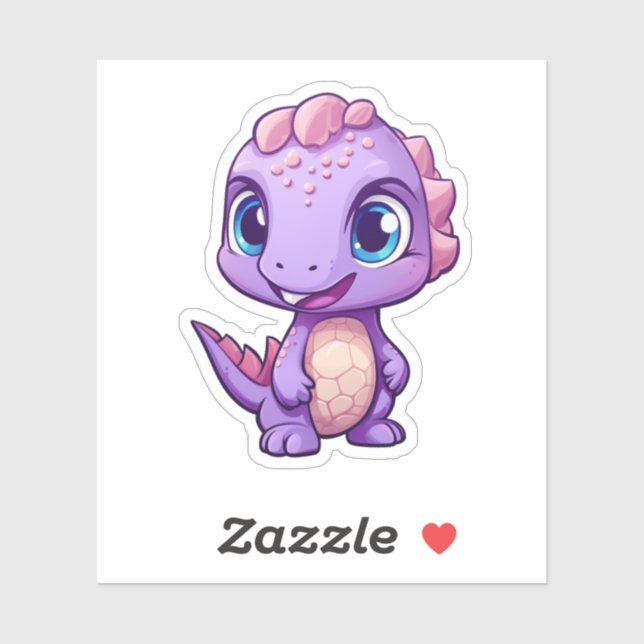 Pegatina ilustracion de dinosaurios personalizados (Hoja)