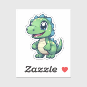 Pegatina ilustracion de dinosaurios personalizados