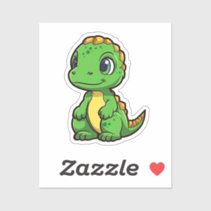 Pegatina ilustracion de dinosaurios personalizados