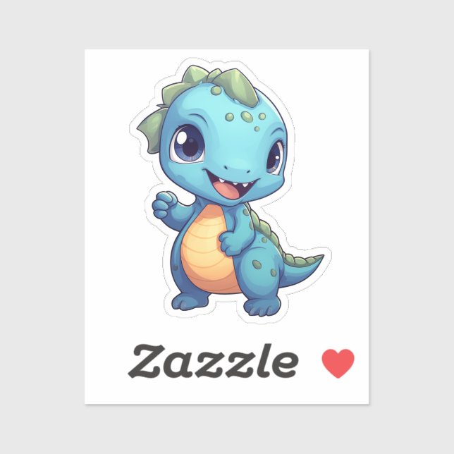Pegatina ilustracion de dinosaurios personalizados (Hoja)