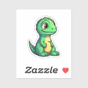 Pegatina ilustracion de dinosaurios personalizados