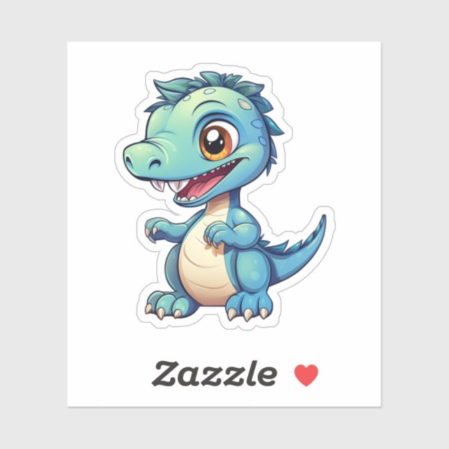 Pegatina ilustracion de dinosaurios personalizados (Hoja)