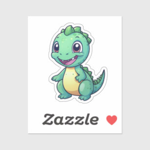 Pegatina ilustracion de dinosaurios personalizados