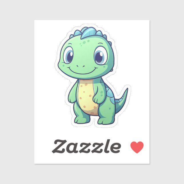 Pegatina ilustracion de dinosaurios personalizados (Hoja)
