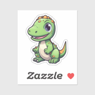 Pegatina ilustracion de dinosaurios personalizados