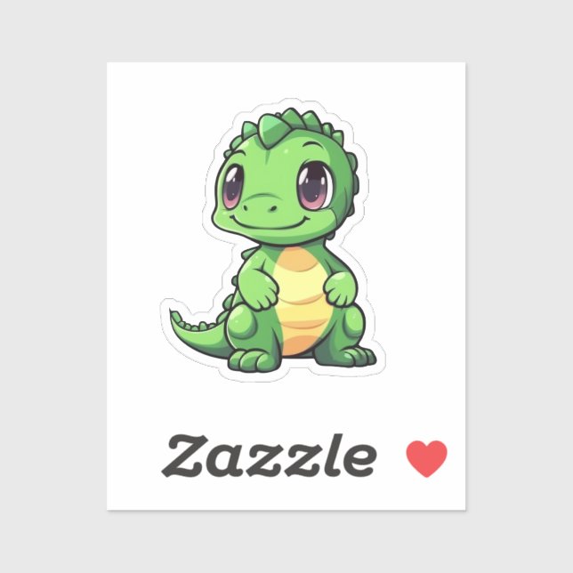 Pegatina ilustracion de dinosaurios personalizados (Hoja)