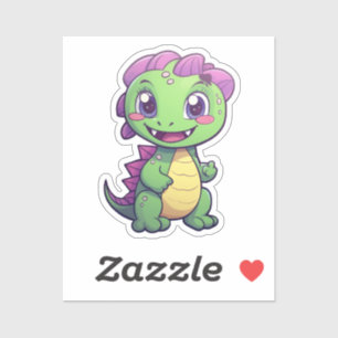 Pegatina ilustracion de dinosaurios personalizados