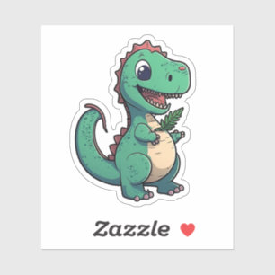 Pegatina ilustracion de dinosaurios personalizados