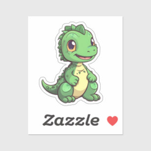 Pegatina ilustracion de dinosaurios personalizados