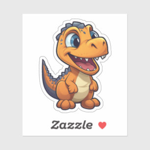Pegatina ilustracion de dinosaurios personalizados
